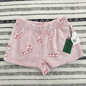 Pink Candy Cane Christmas Shorts